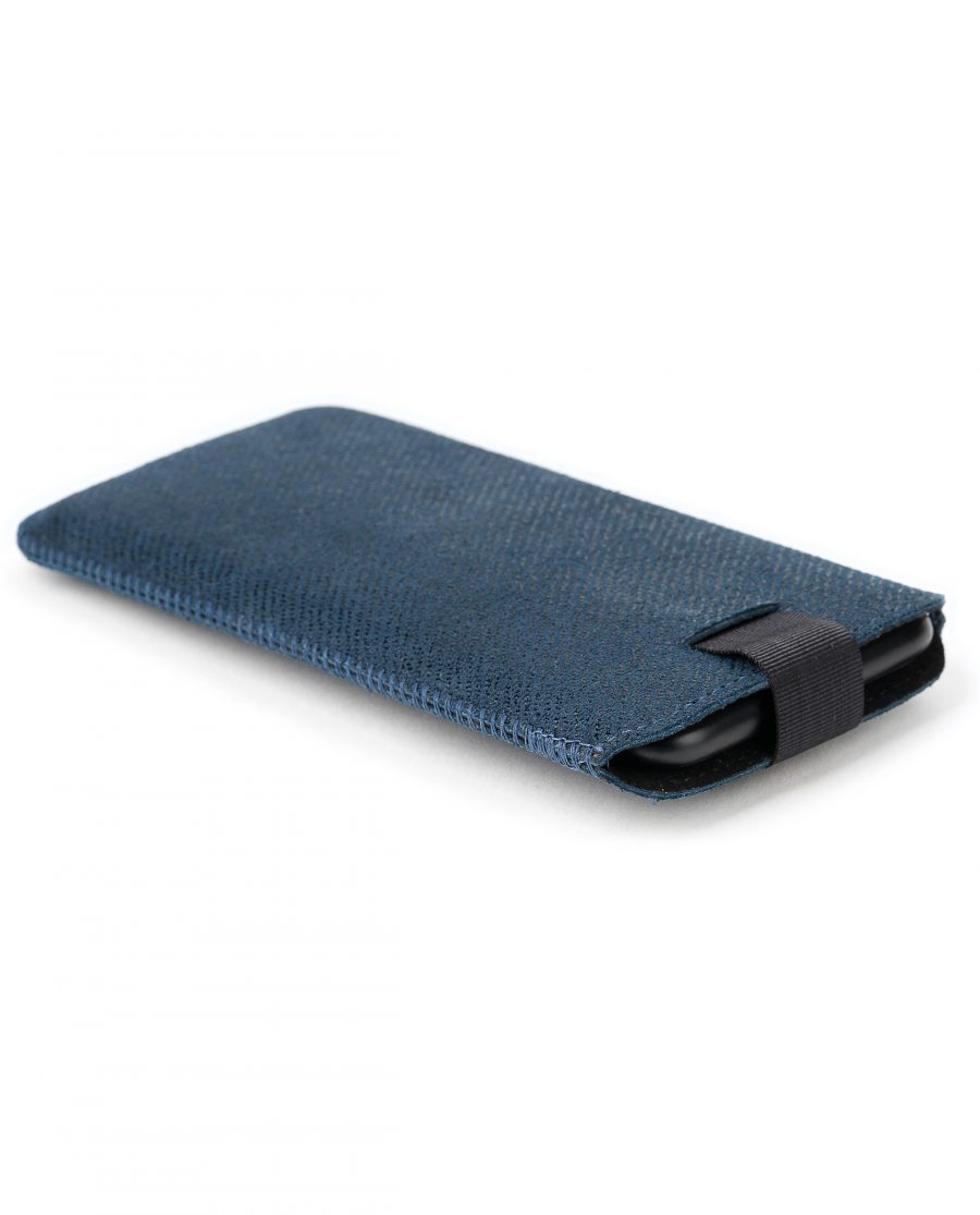 Blue Soft iPhone 6 6s 7 8 Leather Case Italian suede With phone inside