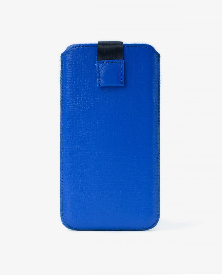 Blue iPhone 6 6s 7 8 Leather Pouch Case Italian calfskin Main image