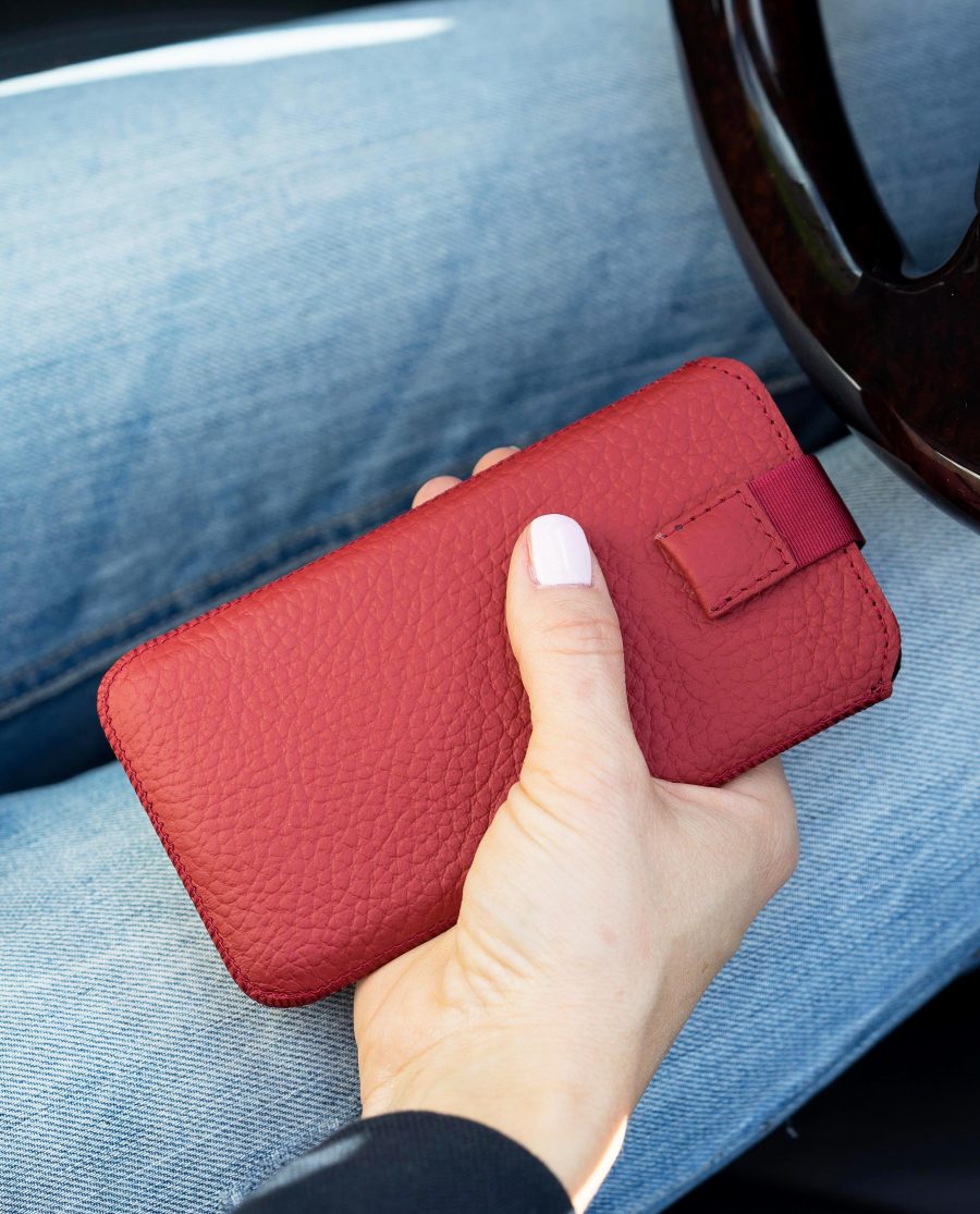 Woman With Iphone 6 7 8 case Red Sitting in Car