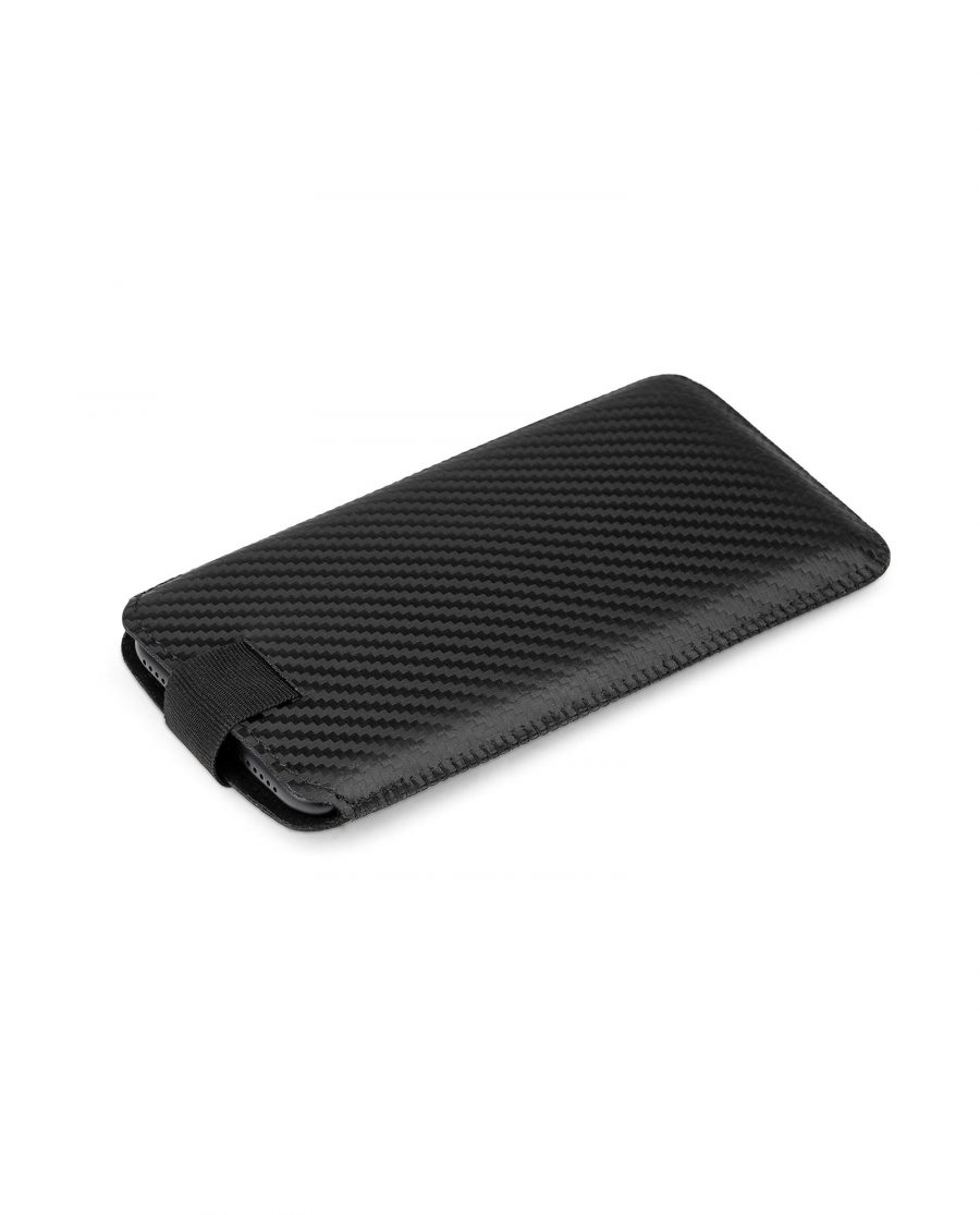 Black Carbon Leather iPhone 6-6s-7-8 Case Back side
