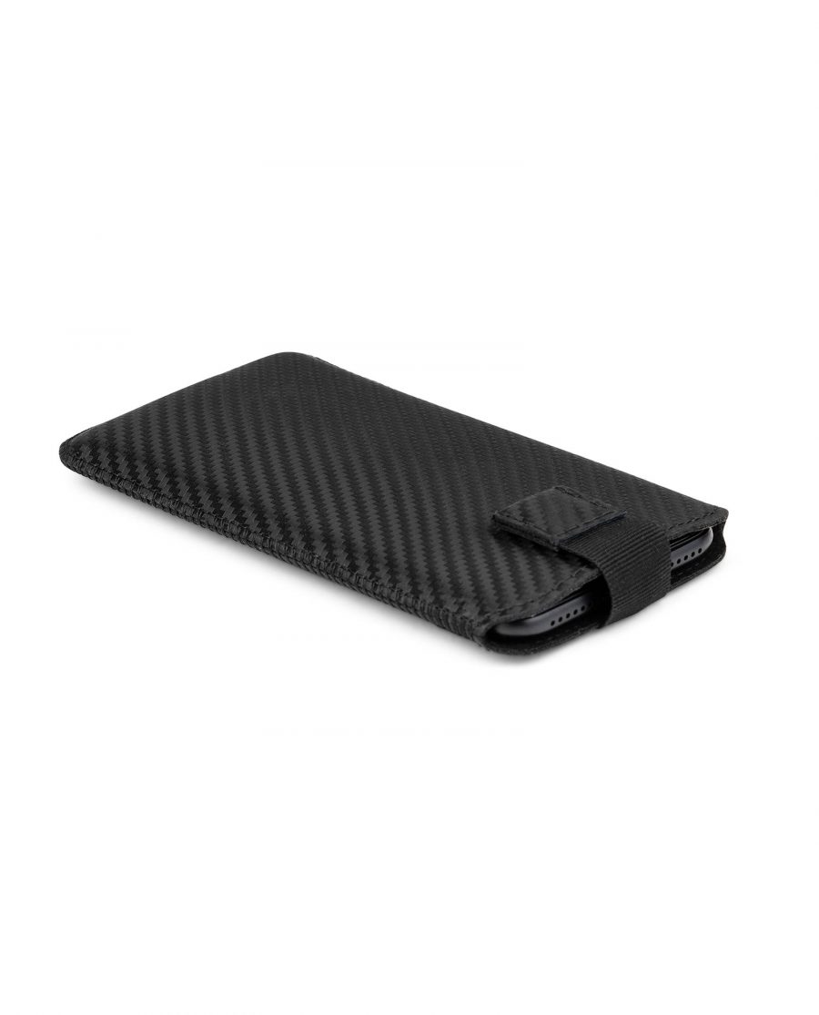 Black Carbon Leather iPhone 6-6s-7-8 Case Side picture