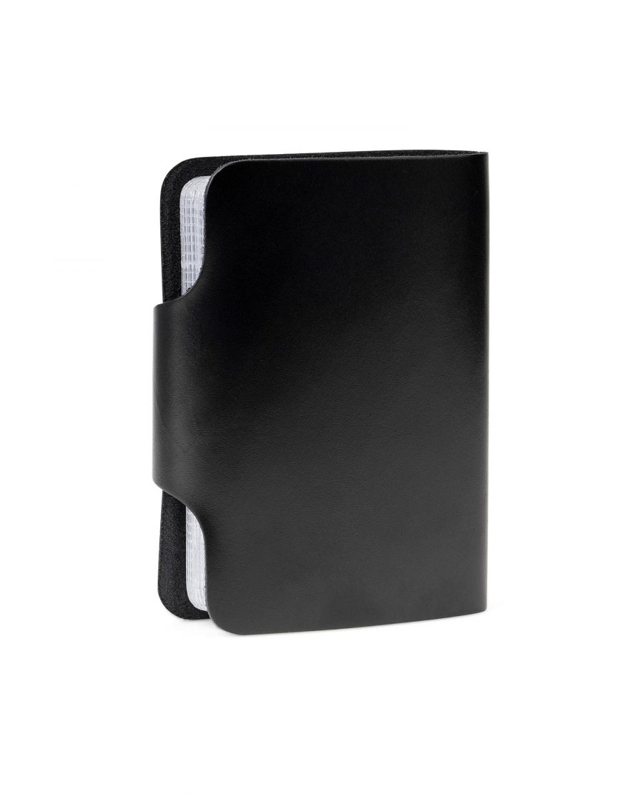 Black Leather 20 Credit Card Case Back image