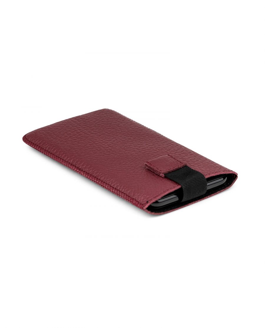 Premium Burgundy iPhone X Leather Case Side image