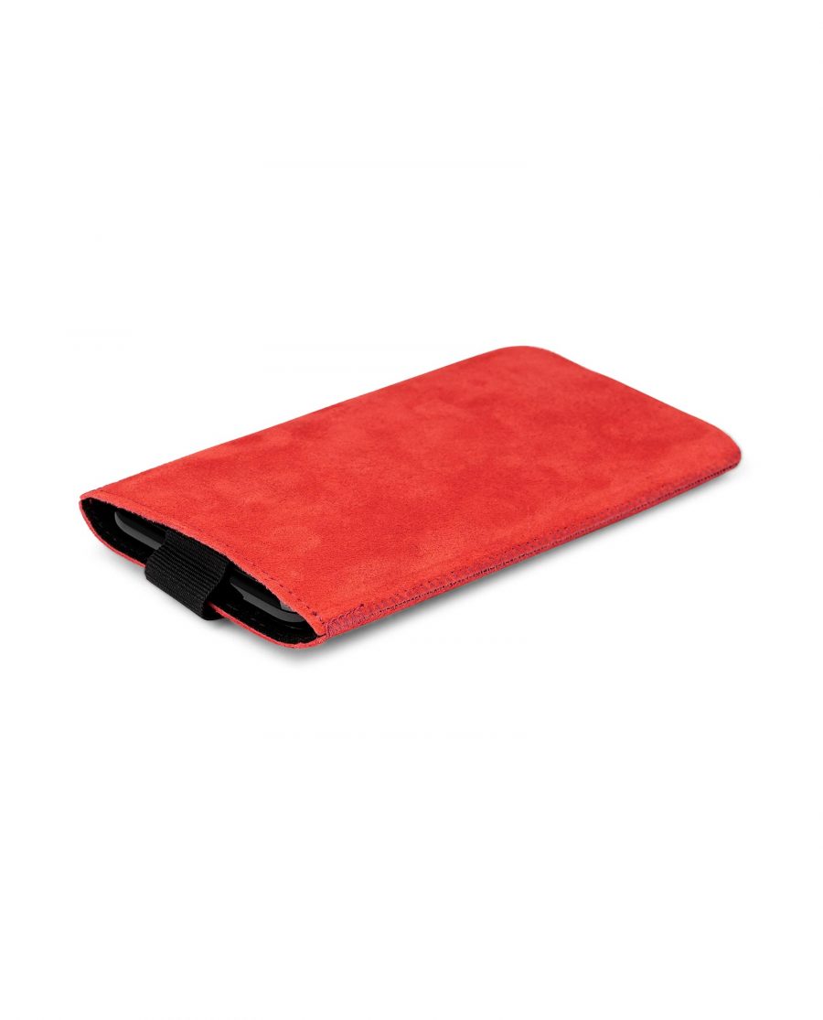 Red Suede Leather iPhone X Case Back image