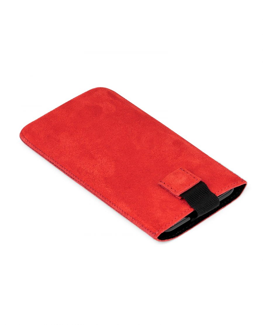 Red Suede Leather iPhone X Case Side picture