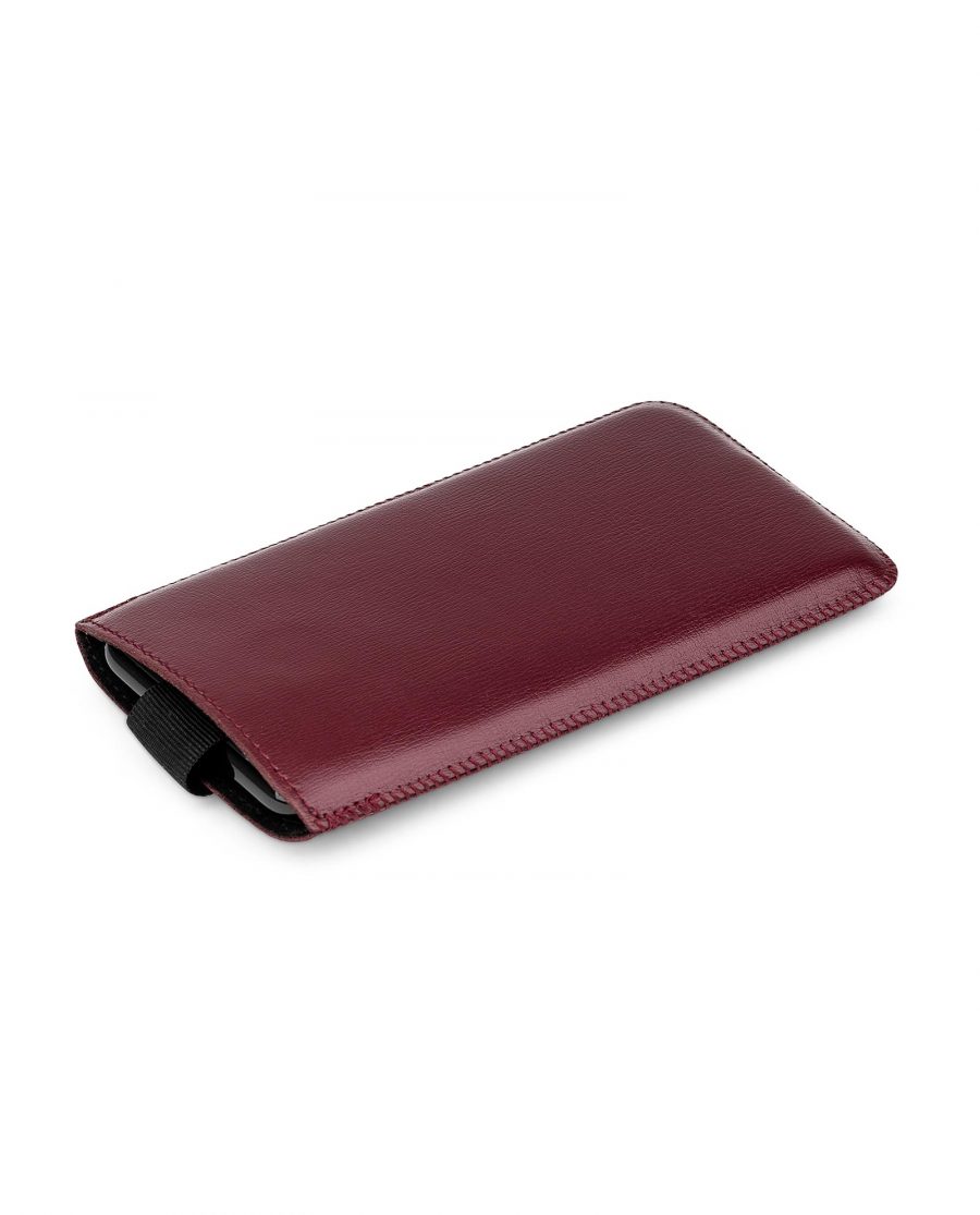 Smooth Burgundy iPhone X Leather Case Back side
