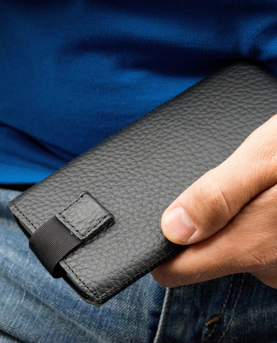 iPhone 6 Plus Leather Case Black Pebbled Diana Florian