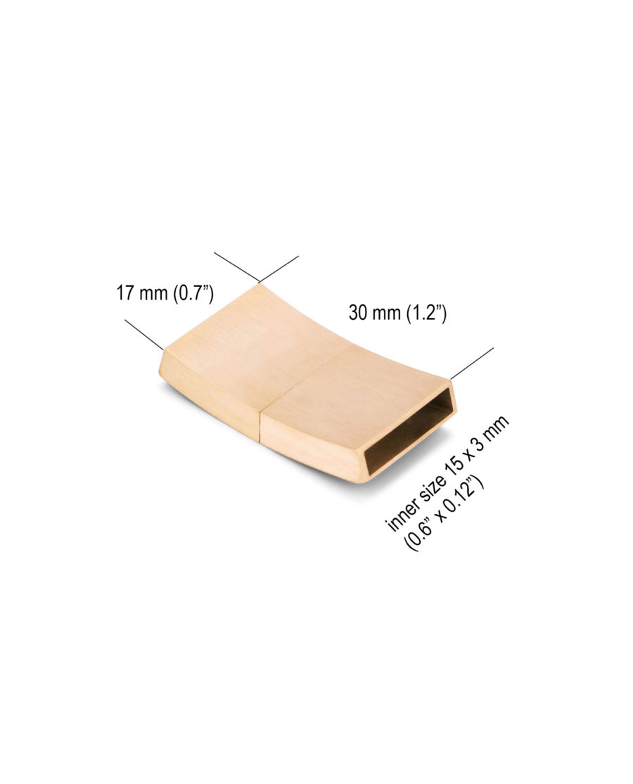 magnetic bracelet clasps for leather – rose gold 15 mm LOGD15STEE 4
